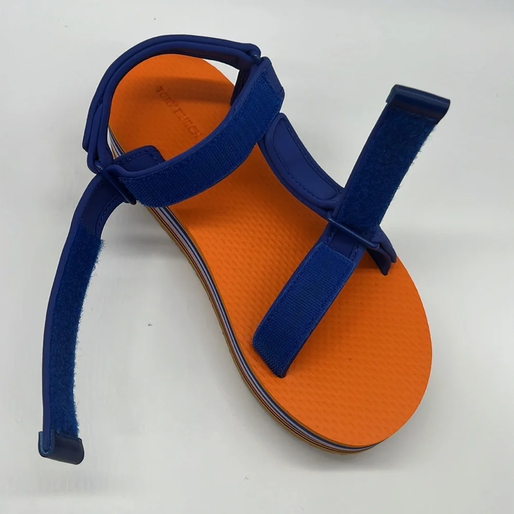 Tory Burch NWB Sport EVA STRAPPY SANDAL Perfect Navy / Chipotle Spice